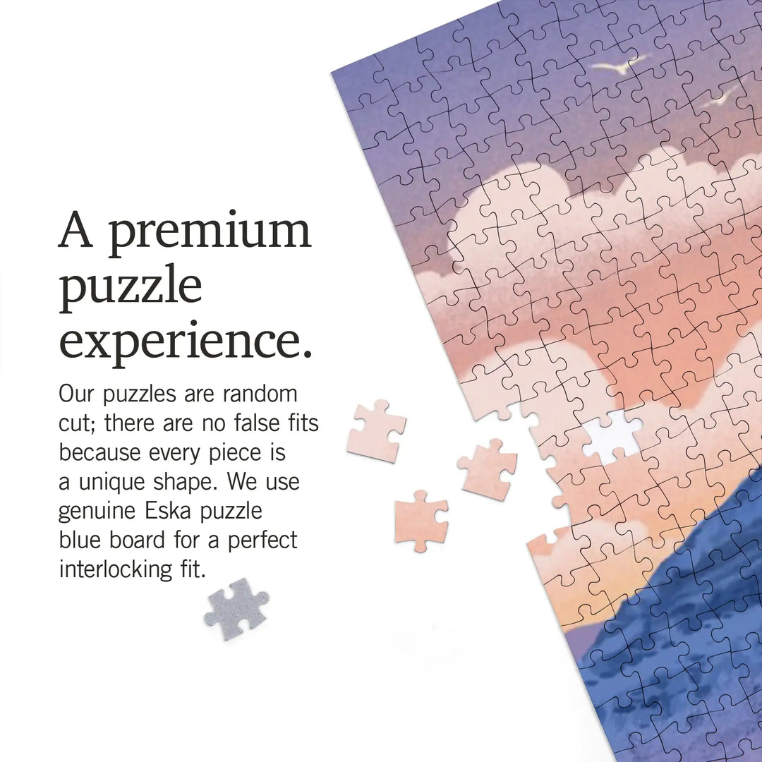 Utah, Lithograph, Skier at the Top, Jigsaw Puzzle