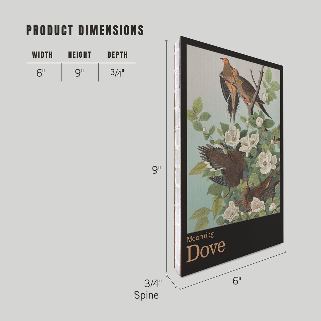 Lined 6x9 Journal, Audubon Birds North America Mourning Dove, Lay Flat, 193 Pages, FSC paper