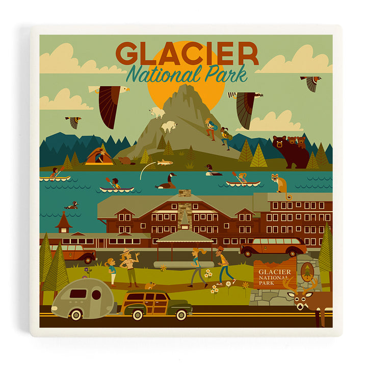 Glacier National Park, Montana, Geometric National Park Series, Coasters