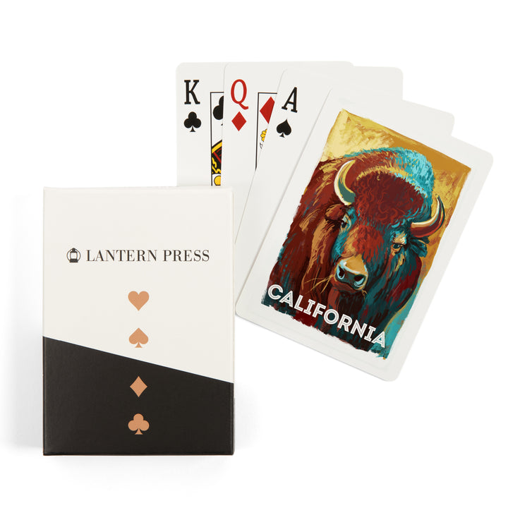 Playing Cards, California, Vivid, Bison, 52 Card Deck with Jokers in Box, Unique Art