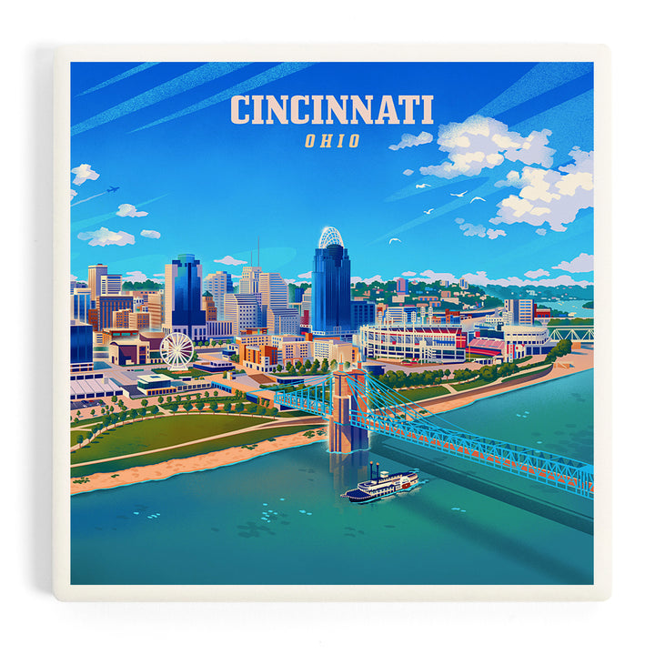Cincinnati, Ohio, Lithograph City Series, Coasters