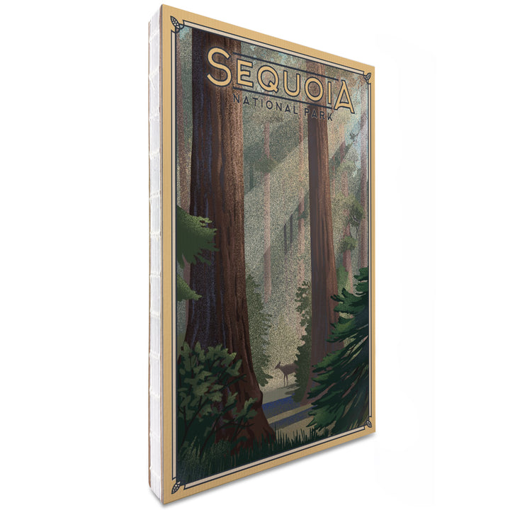 Lined 6x9 Journal, Sequoia National Park, California, Lithograph, Lay Flat, 193 Pages, FSC paper