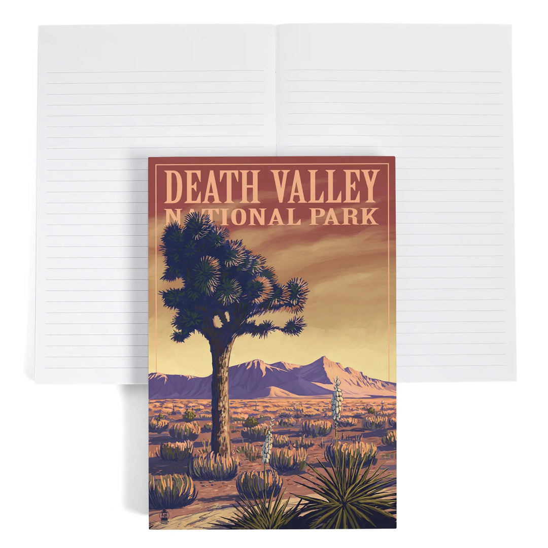 Lined 6x9 Journal, Death Valley National Park, California, Joshua Tree, Painterly Series, Lay Flat, 193 Pages, FSC paper