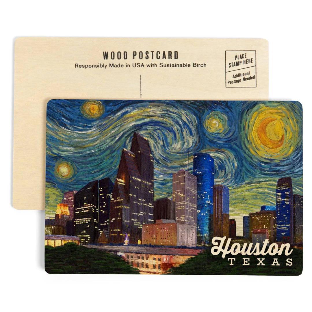 Houston, Texas, Starry Night City Series, Wood Sign and Postcards