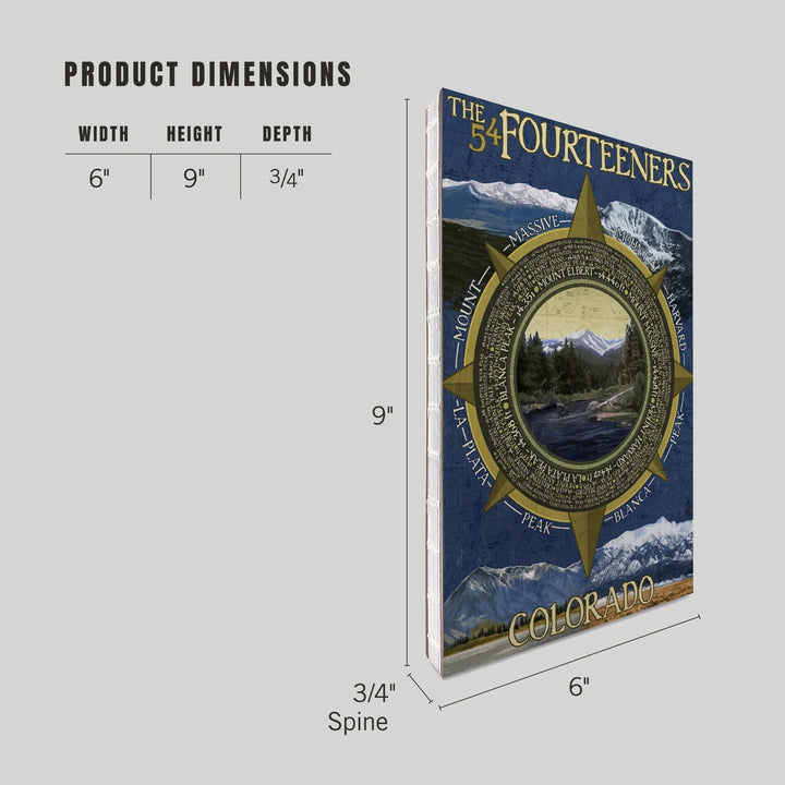 Lined 6x9 Journal, Rocky Mountain National Park, Colorado, The Fourteeners, Lay Flat, 193 Pages, FSC paper