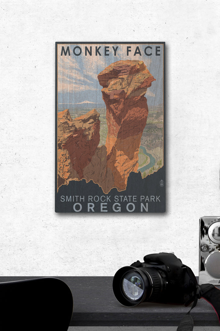 Smith Rock State Park, Oregon, Monkey Face, Lantern Press Artwork, Wood Signs and Postcards