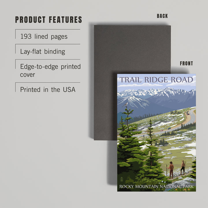 Lined 6x9 Journal, Rocky Mountain National Park, Colorado, Trail Ridge Road, Lay Flat, 193 Pages, FSC paper
