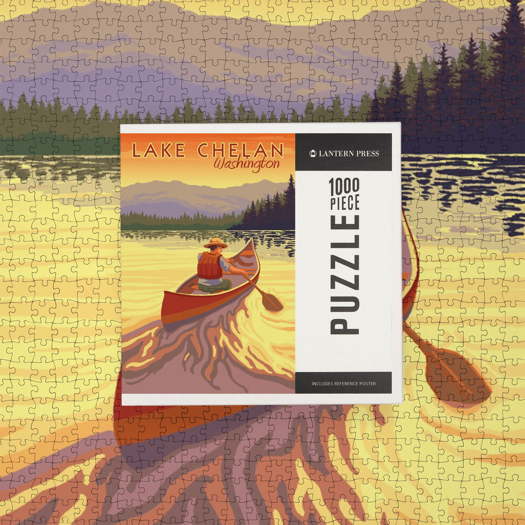 Lake Chelan, Washington, Canoe Scene, Jigsaw Puzzle