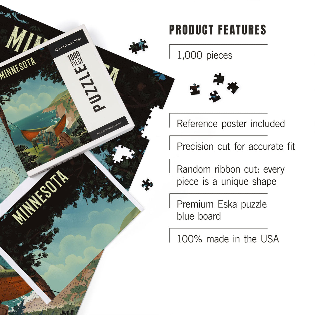Minnesota, Today's Office, Coastal Series, Hammock on Beach, 1000 Piece Jigsaw Puzzle