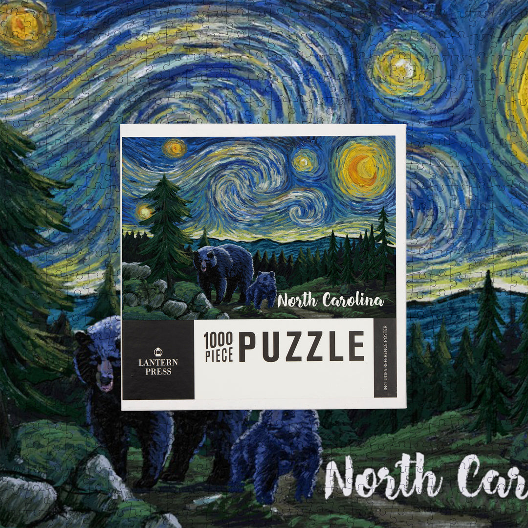 North Carolina, Starry Night, Bear and Cub, Jigsaw Puzzle