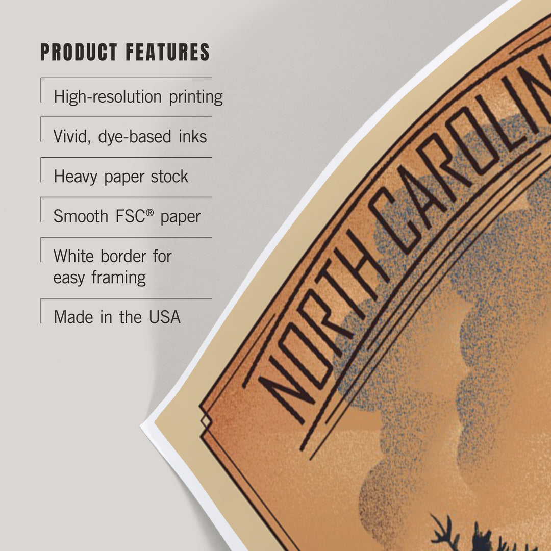 North Carolina Mountains Lithograph, Art & Giclee Prints