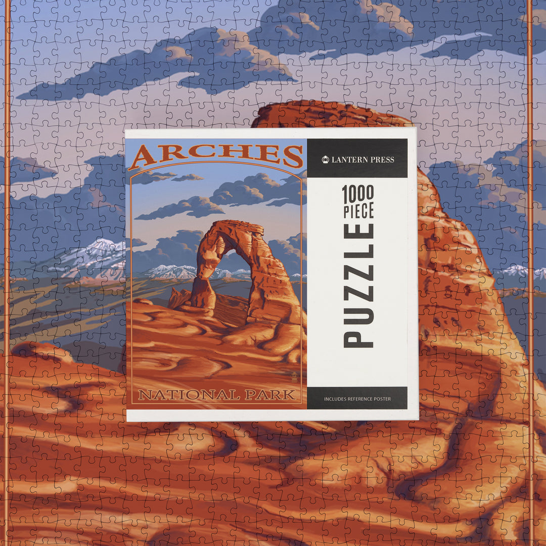 Arches National Park, Utah, Delicate Arch, Painterly Series, Jigsaw Puzzle