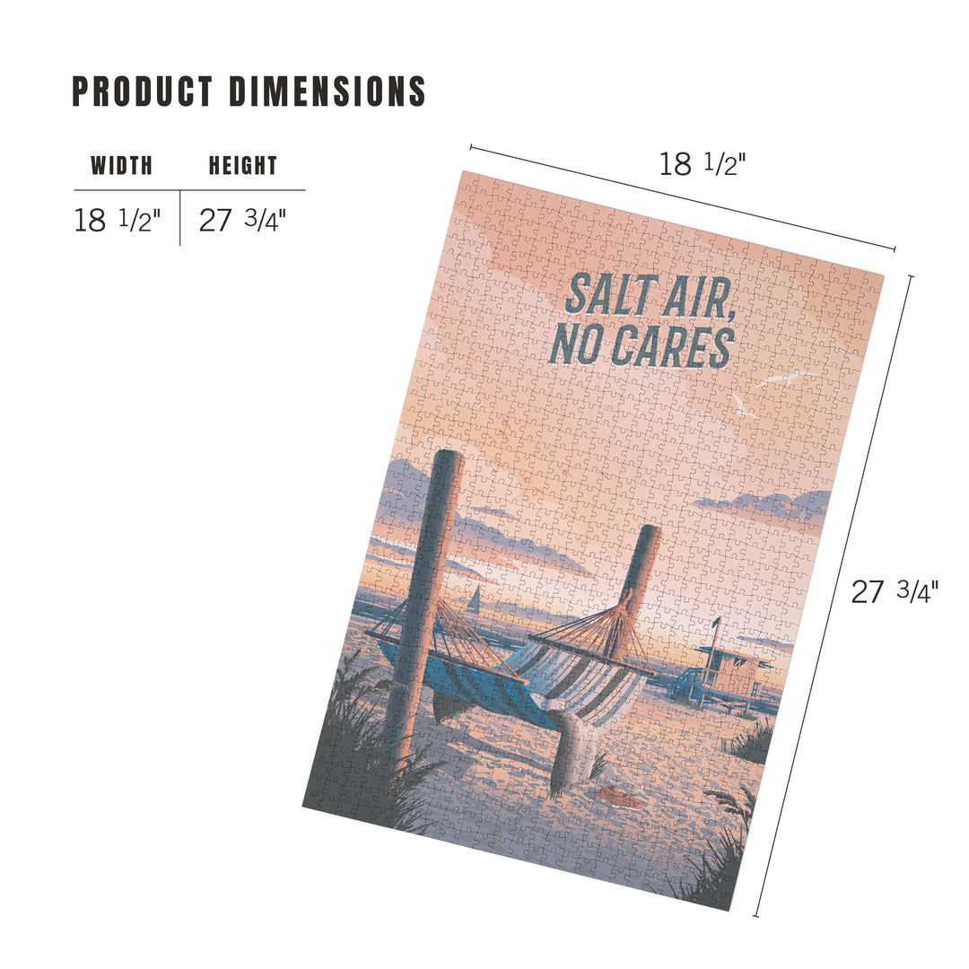 Lithograph, Salt Air, No Cares, Hammock on Beach,, 1000 Piece Jigsaw Puzzle