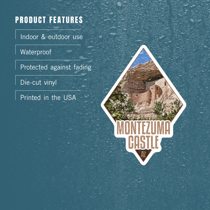Montezuma Castle National Monument, Arizona, The Castle, Contour, Vinyl Sticker