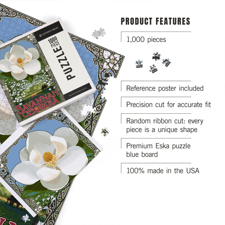 Savannah, Georgia, Single White Magnolia, Jigsaw Puzzle