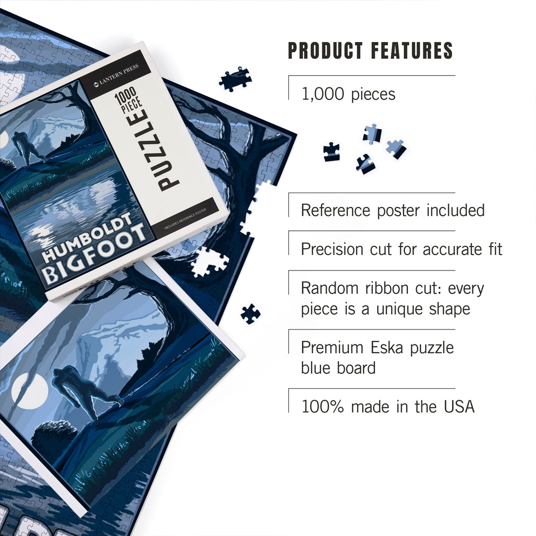 Humboldt, California, Bigfoot and Mountain, 1000 Piece Jigsaw Puzzle