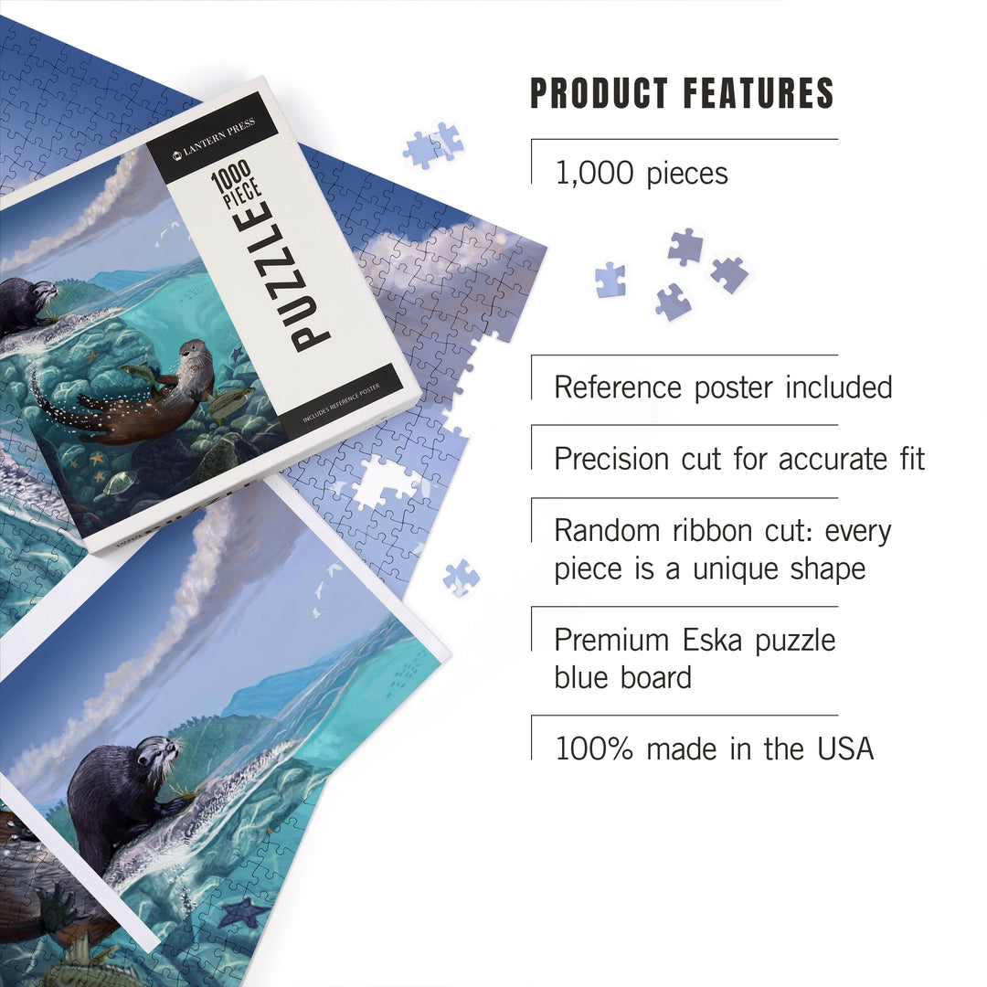 River Otters, Underwater Scene, 1000 Piece Jigsaw Puzzle