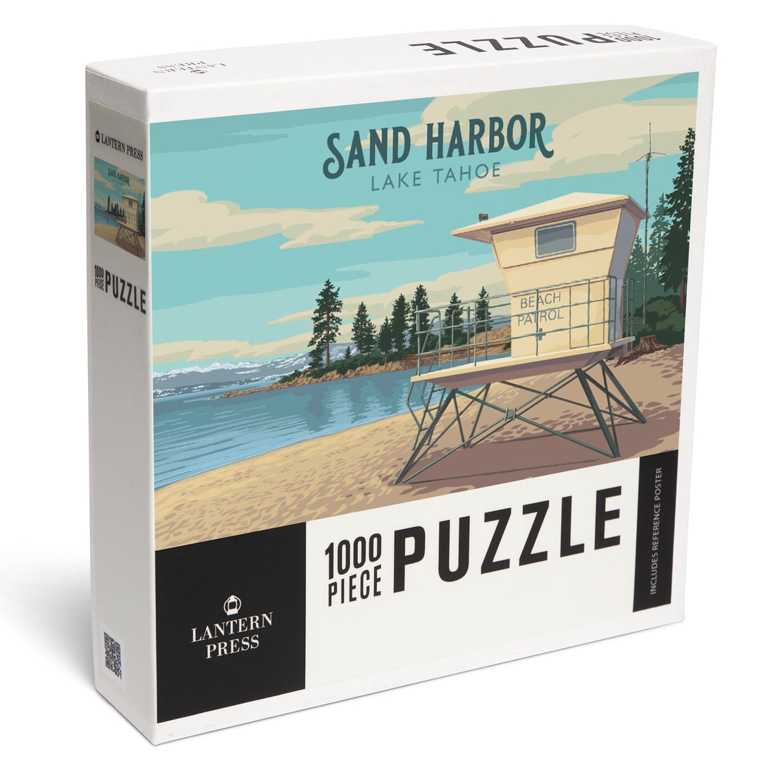 Sand Harbor, Lake Tahoe, Painterly, 1000 Piece Jigsaw Puzzle