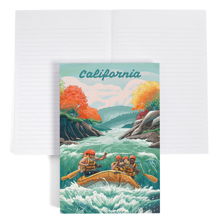 Lined 6x9 Journal, California, Seek Adventure, River Rafting, Lay Flat, 193 Pages, FSC paper