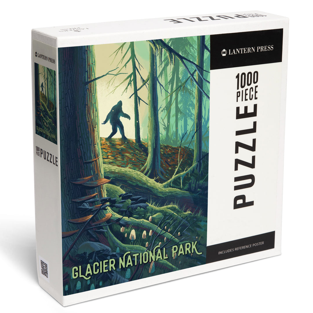 Glacier National Park, Montana, Get Outside Series, Wanderer, Bigfoot in Forest, 1000 Piece Jigsaw Puzzle