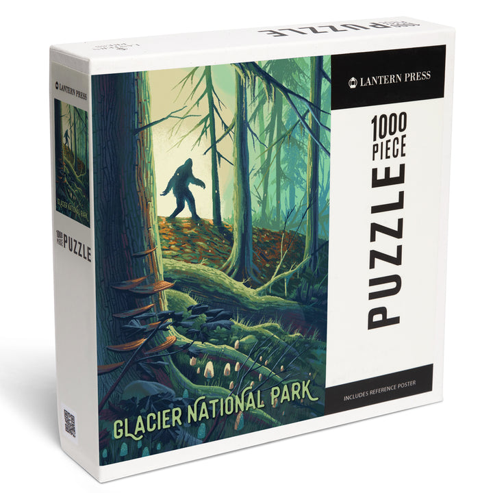 Glacier National Park, Montana, Get Outside Series, Wanderer, Bigfoot in Forest, 1000 Piece Jigsaw Puzzle
