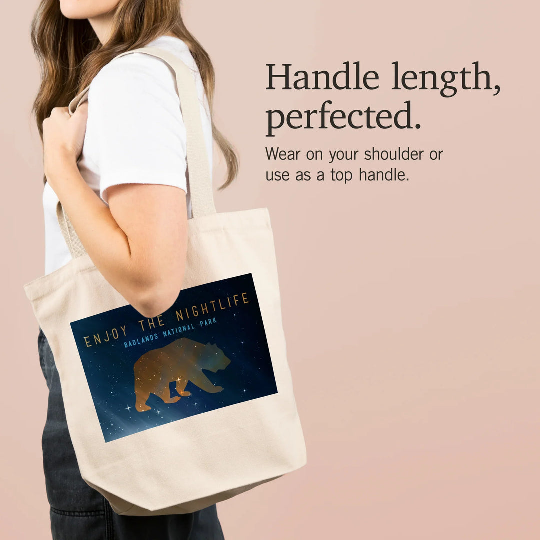 Badlands National Park, South Dakota, Bear, Enjoy the Nightlife, Tote Bag