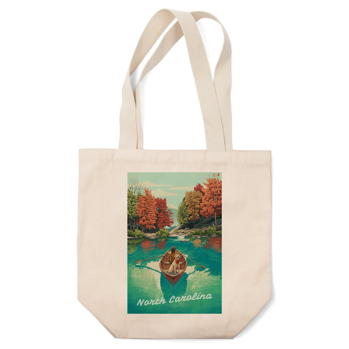 North Carolina, Quiet Explorer, Boating, Mountain canvas tote bag