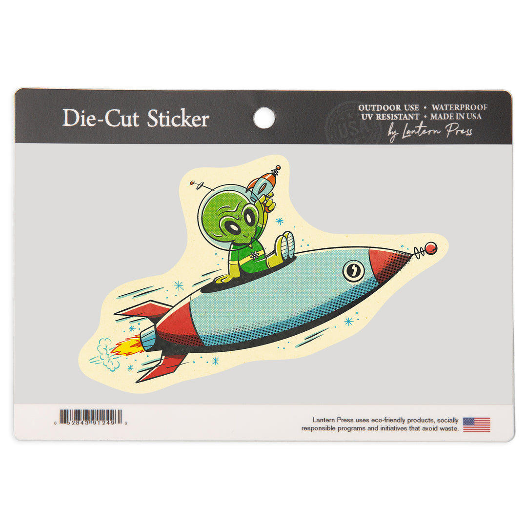 Vintage Mascot, Alien, Vinyl Sticker