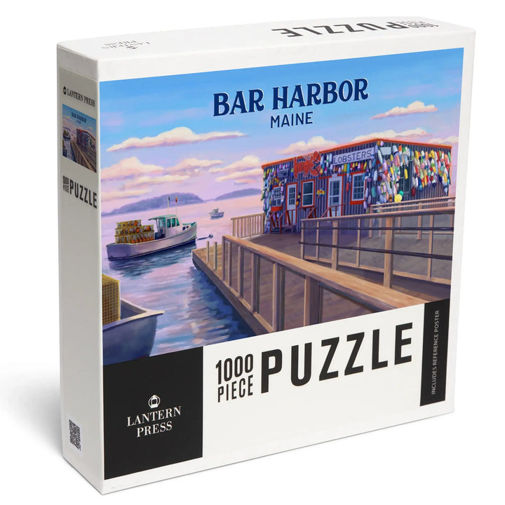 Bar Harbor, Maine, Oil Painting, Looking Out Onto Harbor, Jigsaw Puzzle