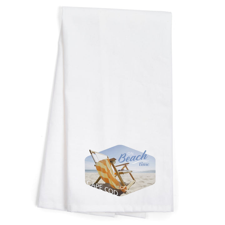 Cape Cod, Massachusetts, Folding Beach Chair, Contour, Organic Cotton Kitchen Tea Towels