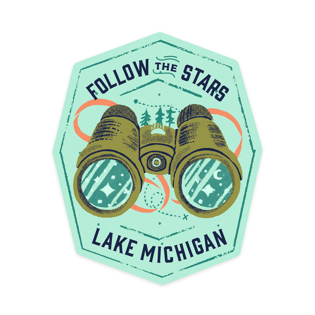 Lake Michigan, Lake Life Series, Follow The Stars, Contour, Vinyl Sticker