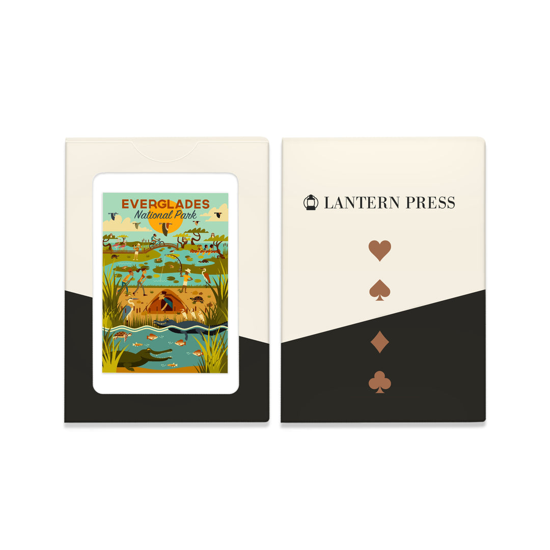 Playing Cards, Everglades National Park, Florida, Geometric, 52 Card Deck with Jokers in Box, Unique Art