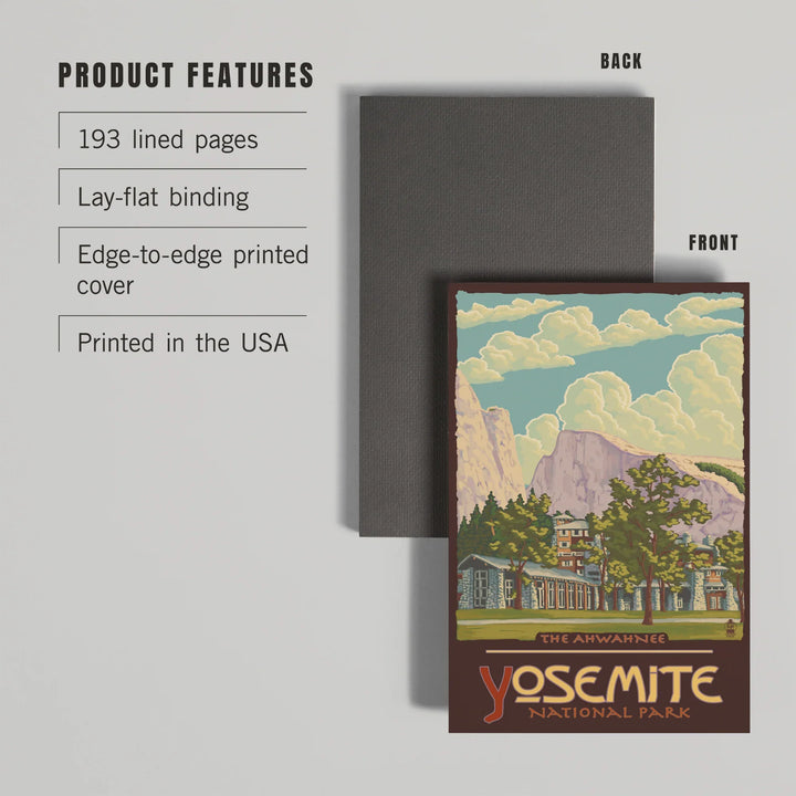 Lined 6x9 Journal, Yosemite National Park, California, The Ahwahnee and El Capitan, Lay Flat, 193 Pages, FSC paper