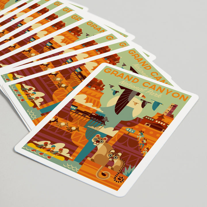 Playing Cards, Grand Canyon National Park, Arizona, Geometric National Park Series, 52 Card Deck with Jokers in Box, Unique Art