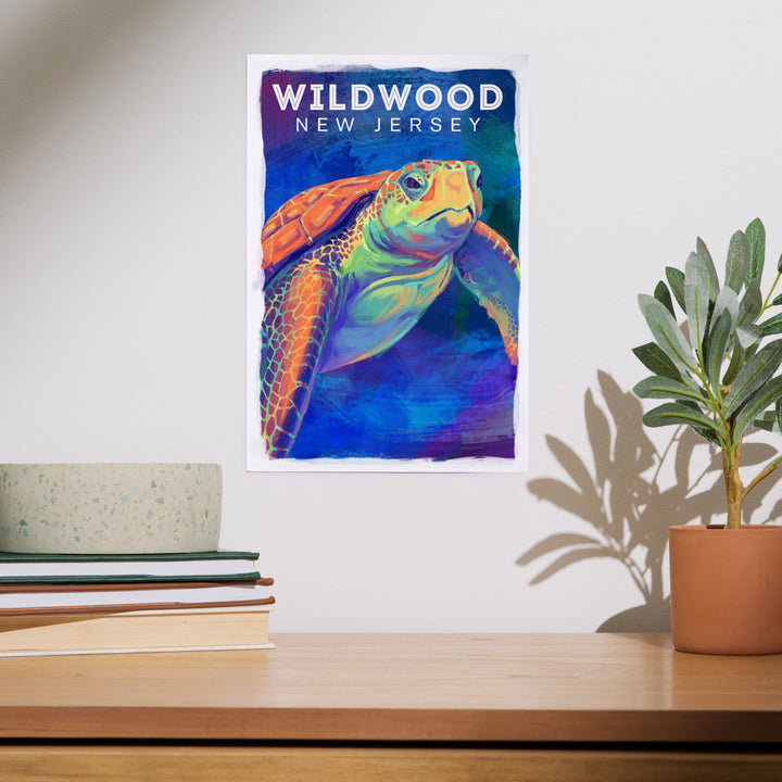 Wildwood, New Jersey, Vivid, Sea Turtle, Art & Giclee Prints