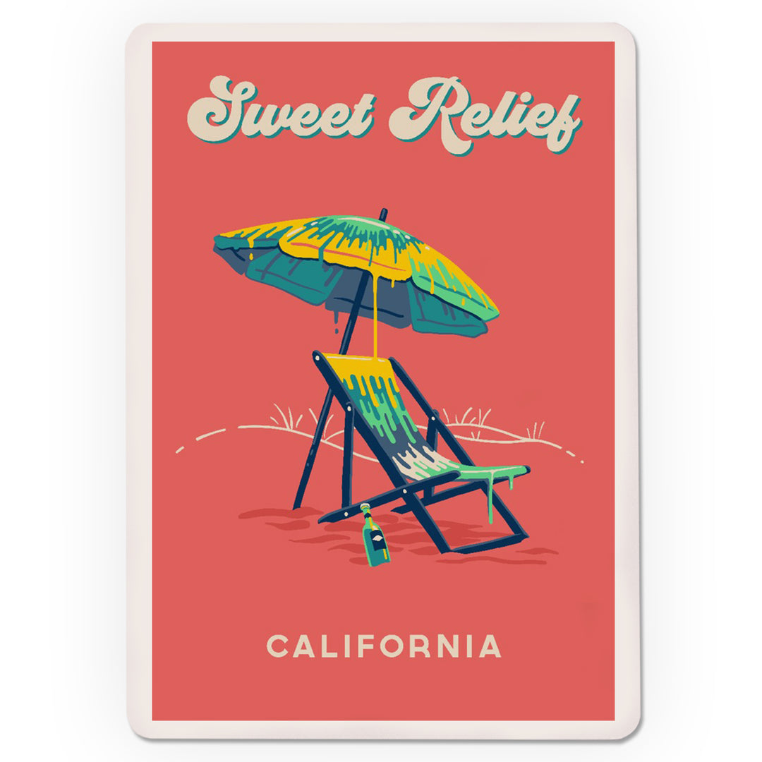Playing Cards, California, Sweet Relief Collection, Beach Chair and Umbrella, Sweet Relief, 52 Card Deck with Jokers in Box, Unique Art