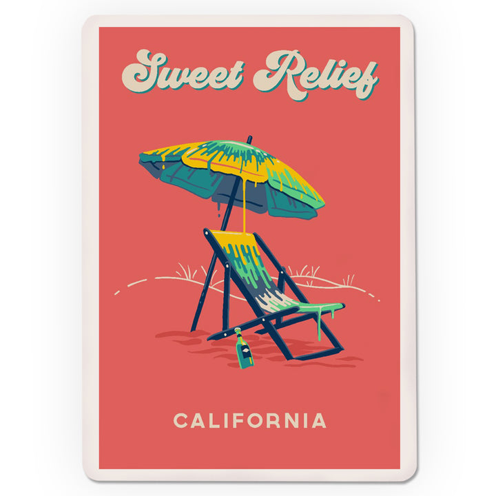 Playing Cards, California, Sweet Relief Collection, Beach Chair and Umbrella, Sweet Relief, 52 Card Deck with Jokers in Box, Unique Art