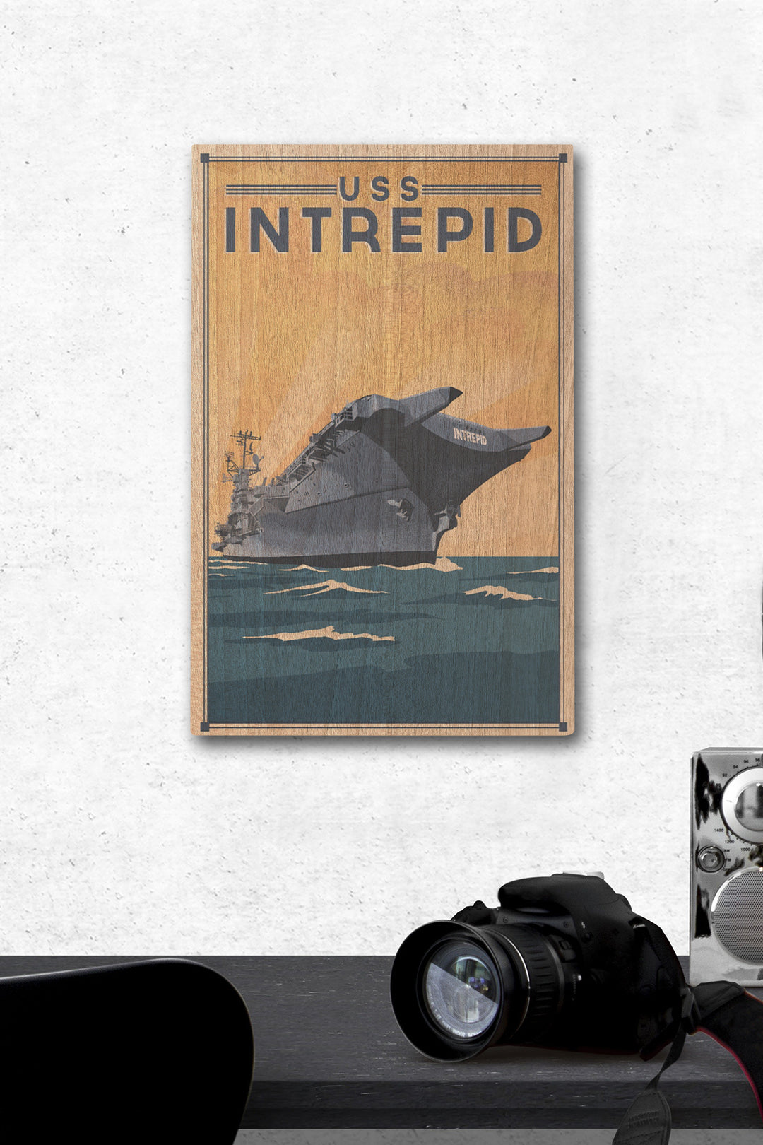 New York City, New York, USS Intrepid, Lithograph, Wood Signs and Postcards