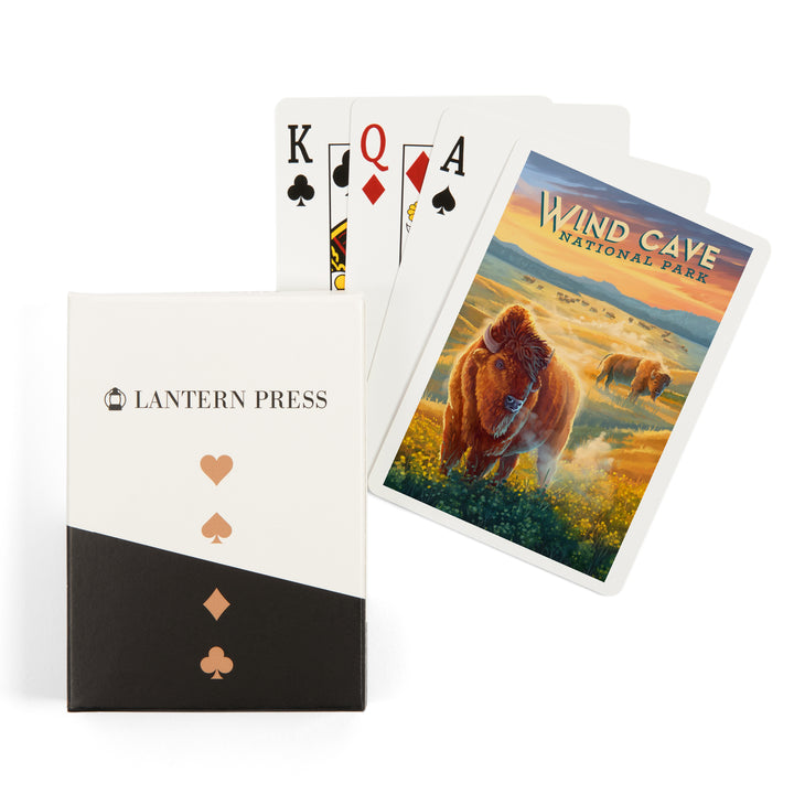 Playing Cards, Wind Cave National Park, South Dakota, Oil Painting, 52 Card Deck with Jokers in Box, Unique Art