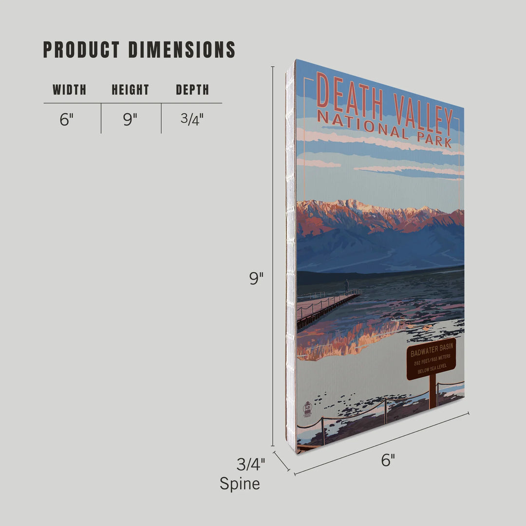 Lined 6x9 Journal, Death Valley National Park, California, Badwater, Lay Flat, 193 Pages, FSC paper