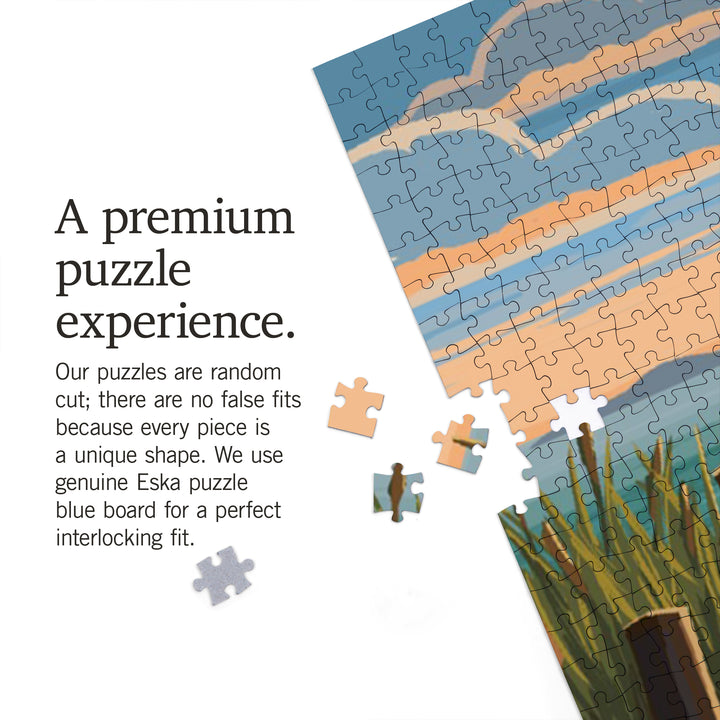 Rhode Island, Painterly, Sand Soul Sun, Beach Path, 1000 Piece Jigsaw Puzzle