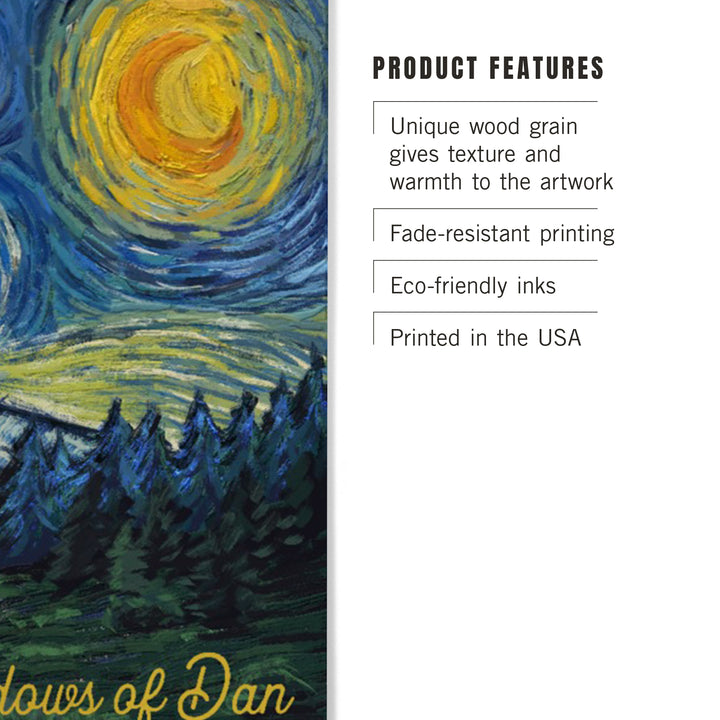 Meadows of Dan, Virginia, Bigfoot, Starry Night, Wood Sign and Postcards