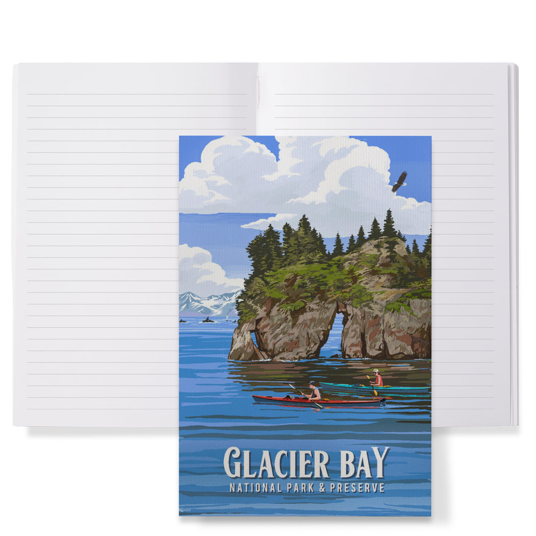 Lined 6x9 Journal, Glacier Bay National Park and Preserve, Alaska, Painterly Series, Lay Flat, 193 Pages, FSC paper