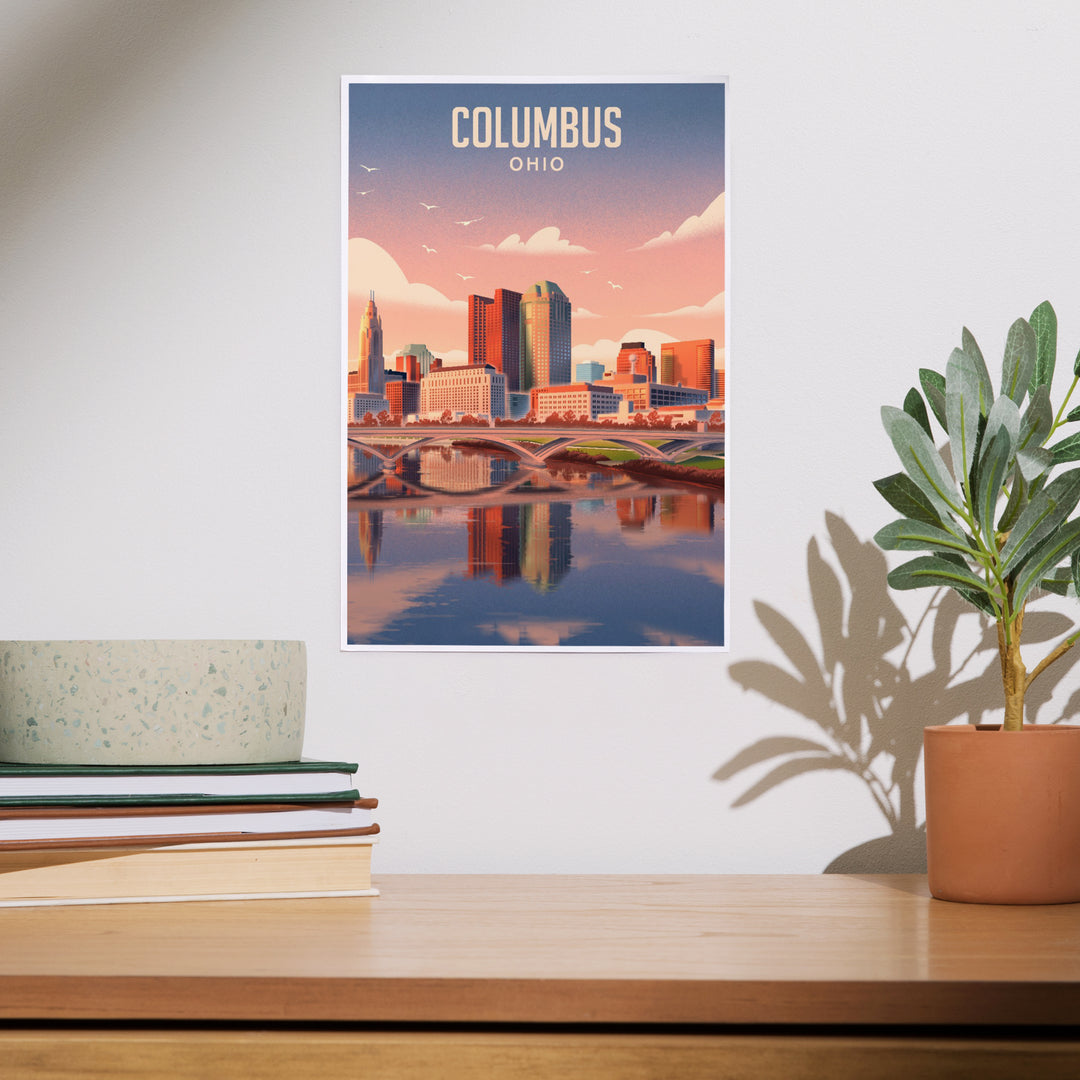 Columbus, Ohio, Lithograph City Series, Art & Giclee Prints
