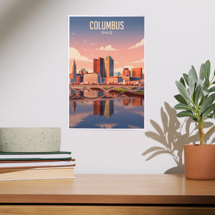 Columbus, Ohio, Lithograph City Series, Art & Giclee Prints