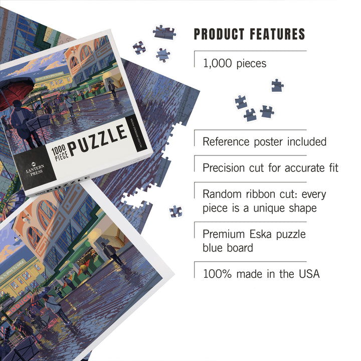 Seattle, Washington, Painterly, Public Market, 1000 Piece Jigsaw Puzzle