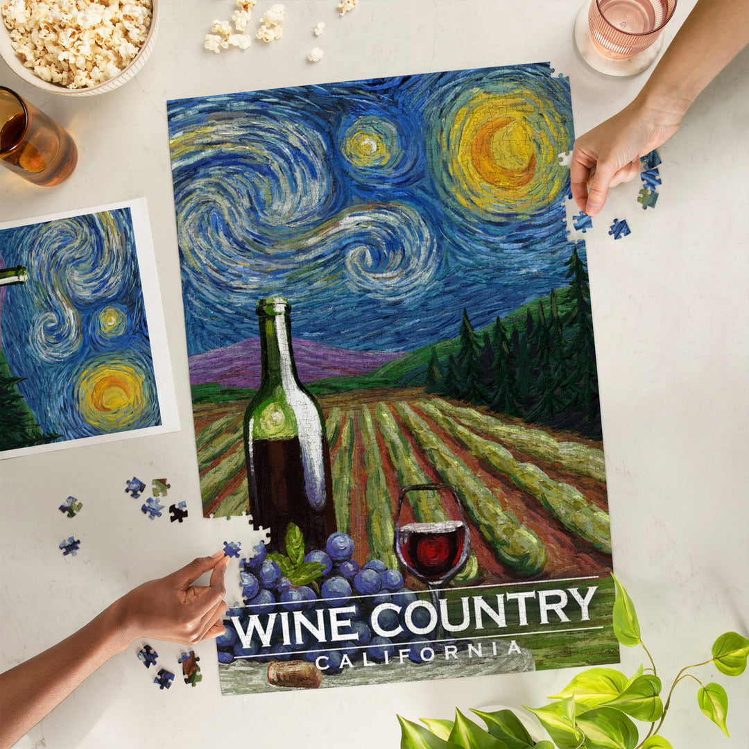 California, Starry Night, Wine Country, 1000 Piece Jigsaw Puzzle
