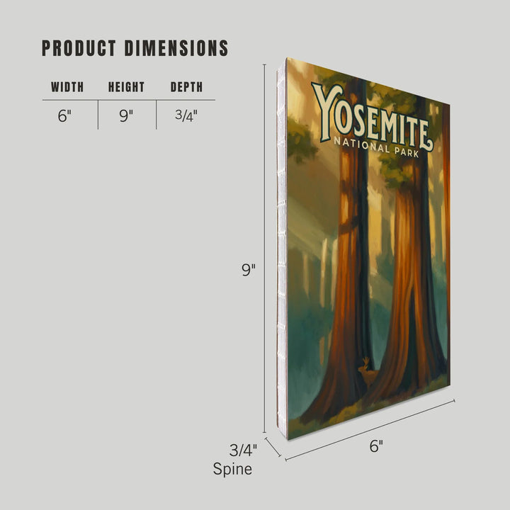 Lined 6x9 Journal, Yosemite National Park, California, Oil Painting, Lay Flat, 193 Pages, FSC paper
