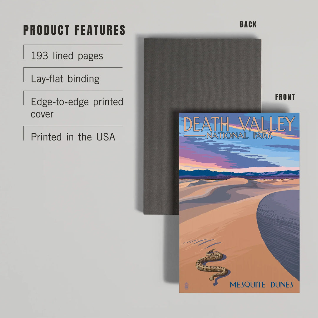 Lined 6x9 Journal, Death Valley National Park, California, Mesquite Dunes, Lay Flat, 193 Pages, FSC paper