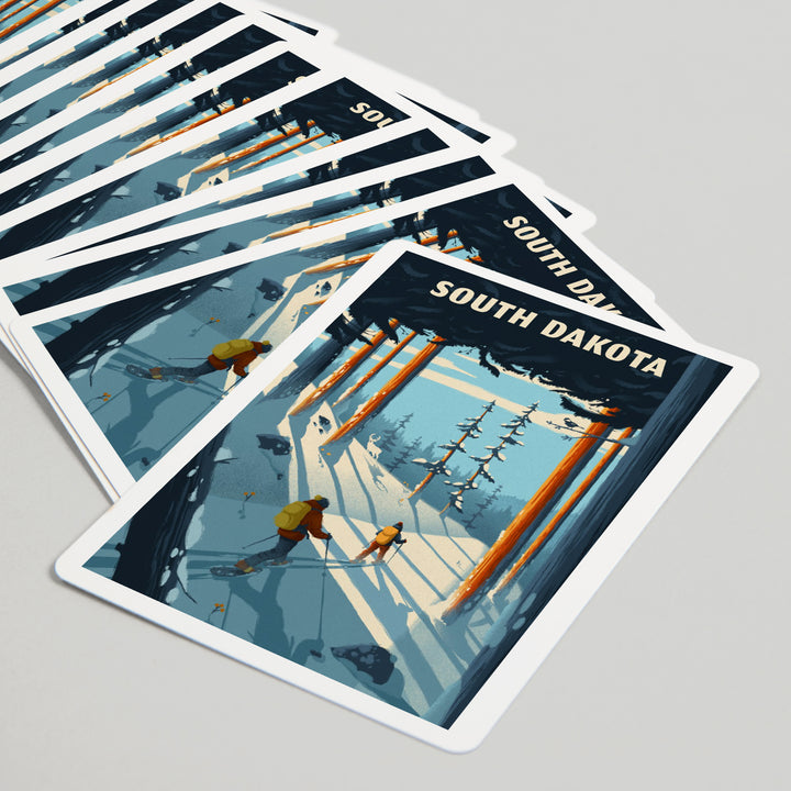 Playing Cards, South Dakota, Better on Foot, Snowshoeing, 52 Card Deck with Jokers in Box, Unique Art
